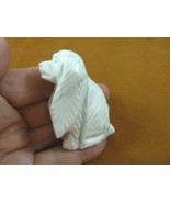 (Y-DOG-CS-717) white COCKER SPANIEL dog gemstone figurine gem stone carv... - $24.99