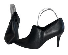 Simply Vera Vera Wang Women&#39;s Realism Black Leather High Heels Bootie Size 7.5 - £11.86 GBP