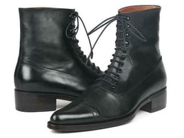Paul Parkman Mens Shoes Boots Black Goodyear Welted Leather Handmade CW4... - $748.99