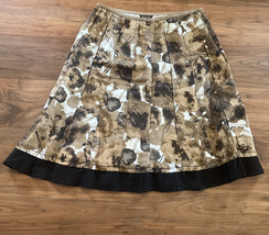 Nie + Zoe 6p Brown Black White Ruffle Skirt - £13.86 GBP