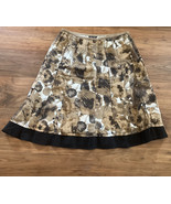 Nie + Zoe 6p Brown Black White Ruffle Skirt - £13.63 GBP