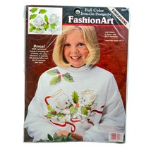 Dimensions Christmas Holly Kittens Iron On Transfer New Sealed Full Colo... - $9.87