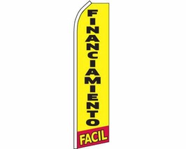 Financiamiento Facil Yellow &amp; Black &amp; Red Swooper advertising Flag - £19.89 GBP