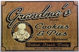 Grandma&#39;s Brand Cookies and Pies Metal Sign - £15.88 GBP