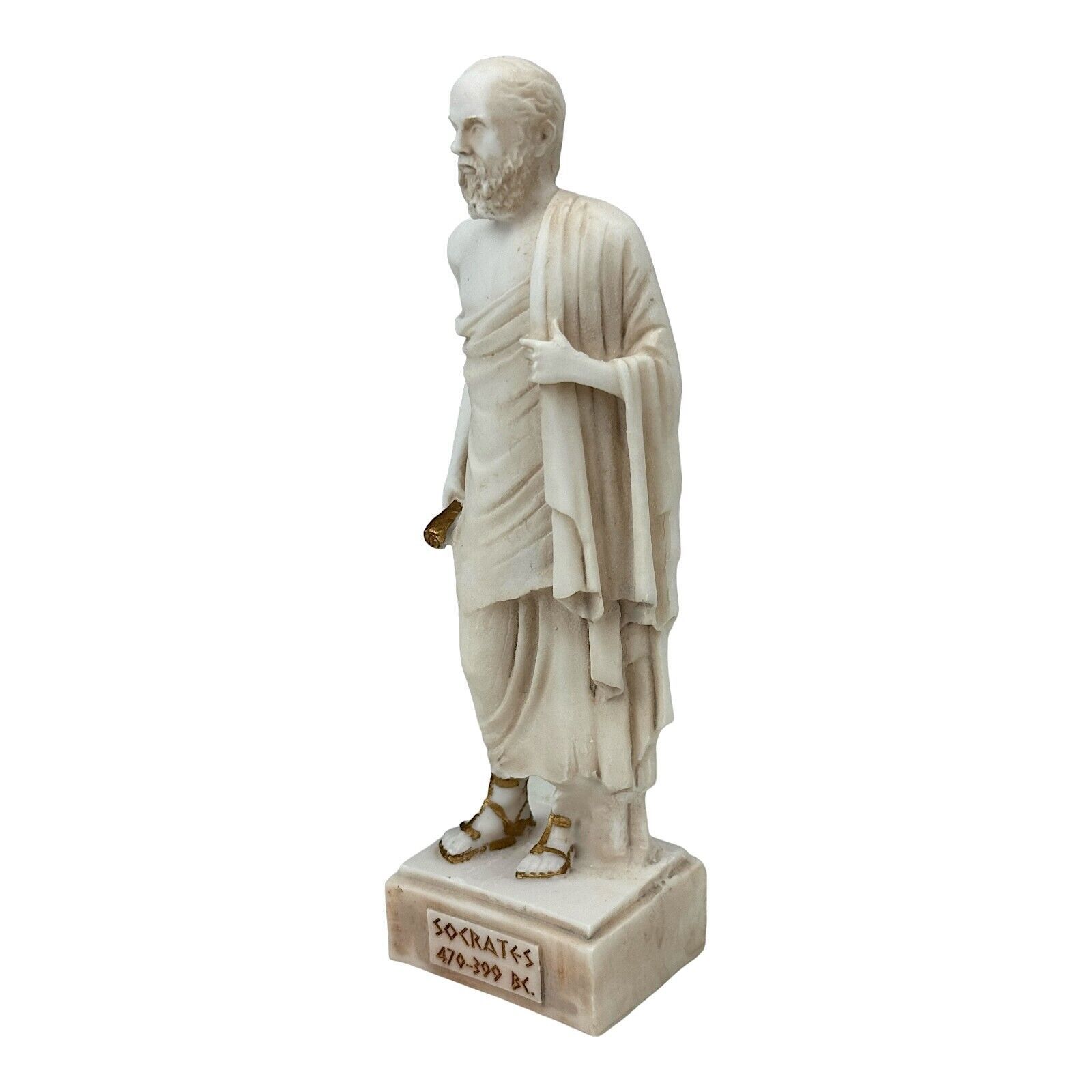 Socrates Greek Philosopher Teacher Cast Alabaster Statue Sculpture Grey Patina Item image 2