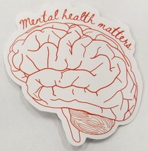Mental Health Matters Red Hue Color Brain Sticker Decal Multicolor Embel... - $2.30