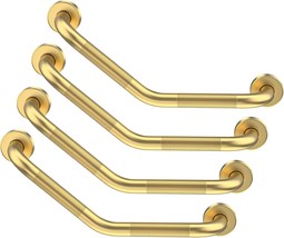 20 Inch Angled Grab Bar 4 Pack, Yuande Brushed Gold Bathroom Grab Bar Handle - $85.99