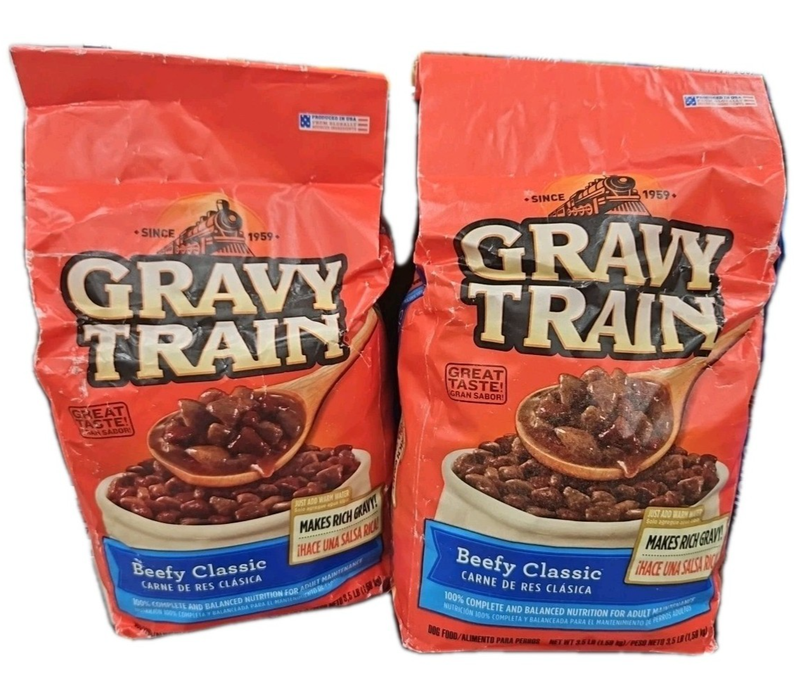 X 2 Gravy Train Beefy Classic Dry Dog Food, 3.5 lb Each - $28.90