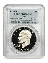 1974-S $1 Clad PCGS PR69DCAM - $50.93