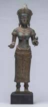 Antique Khmer Style Bronze Lakshmi / Devi Consort of Vishnu Statue - 54cm/22&quot; - £588.50 GBP