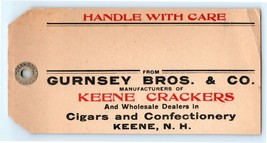 c1920 Gurnsey Bros &amp; Co Tag Label Cigars Confectionary Keene Crackers - $14.85