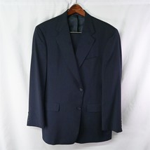 Hart Schaffner Marx 42R | 38 x 30 Navy Blue Stripe Wool 2Btn Mens Suit - £47.17 GBP