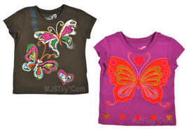 NWT Children&#39;s Place Glittery Butterfly Graphic T-Shirt - £6.37 GBP