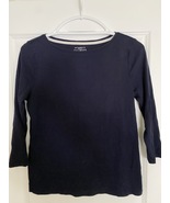The Talbots Tee Navy Blue 3/4 sleeve Petite Medium 100% Pima Cotton - £7.99 GBP