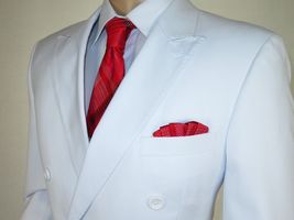 Men Apollo King Double Breasted Suit Classic Peak Lapel Pleated DM26 White image 7