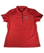 Nike Dri Fit Ole Miss Rebels Womens Polo Shirt Red Sz XL 16-18 Short Sleeve - £13.75 GBP