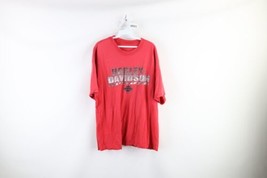 Vtg Y2K 2004 Harley Davidson Mens 2XL Distressed Spell Out T-Shirt Red Cotton - £35.57 GBP