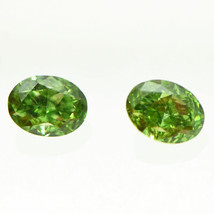 Oval Shape Diamond Matching Pair Fancy Green Color Loose Enhanced VS1 1.02 TCW - £855.44 GBP