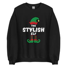 The Stylish Elf Funny Christmas Sweatshirt| Matching Christmas Elf Group Gift Sw - £23.27 GBP+