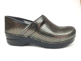 Dansko Womens Professional Clog Striped Leather EU 39 US 8.5-9 Metallic Geometri - £29.56 GBP