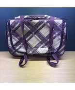 Thirty-One 31 Perfect Potluck Rectangle Party Thermal  Plum Plaid  Tote Bag - $29.70