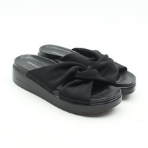 DONALD PLINER Folley Womens Black Leather Platform Wedge Slides Sandals Sz 6 M - £23.45 GBP