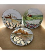 3 Vtg Barn Wall Art Decor Wooden handPainted  Plates Cottage Core Farm F... - $93.73 CAD