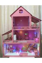 Led Lighted Wooden Playhouse Large Size (76cm X 57cm X 25cm) - £54.57 GBP