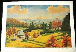 Sir Winston Churchill &quot; Blick Von Chartwell &quot; Facsimile Unterzeichnet Land Haus - £208.86 GBP