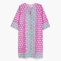 NWT J.Crew x SZ Blockprints Tunic in Pink Bagru Print Cover-up Dress M - £57.34 GBP