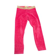 Boden Girls Pink Velour Leggings With Gold Glitter Waistband 3-4Y - $23.65 CAD