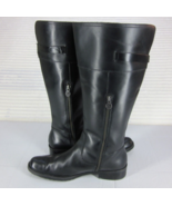 Eddie Bauer Women&#39;s Sz (12) Leather Boots Knee High Side Zip Buckle Stra... - £97.09 GBP