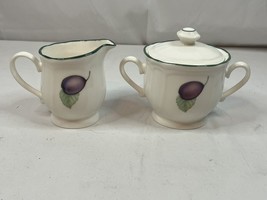 Noritake Creamer &amp; Sugar With Lid Market Day Set Mint Condition (Epoch) - $15.88