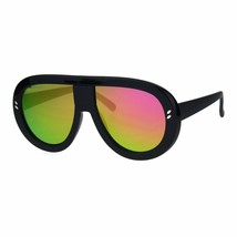 Futuristic Fashion Sunglasses Oversized Round Shield Goggle Frame UV 400 - £15.54 GBP