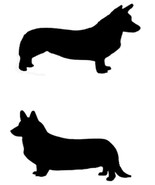 Pembroke or Cardigan Welsh Corgi Dog Silhouette Profile Decal Black on a... - $5.00