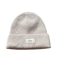 Vuori Label Rib Knit Cuffed Beanie light heather beige one size - $332.77 MXN