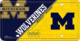 NCAA Michigan Wolverines Embossed Metal License Plate Auto Tag Sign - £7.97 GBP