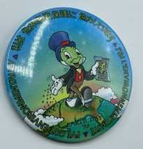 Disney 1998 Earth Day Jiminy Cricket Earth Day Button Environmentality 3" Japan - $12.00