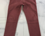 Topman Pants Mens 34 Red Dark Salmon Straight Slim Leg Button Back Pocket - £11.05 GBP