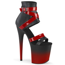 PLEASER 8&quot; High Heel Sexy Platform Black Red Bootie Women&#39;s Sandals Dancer Shoes - £62.84 GBP