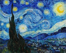 Van Gogh Starry Night, Van Gogh Wall Art, Van Gogh Reproduction, Stretched - £47.74 GBP