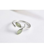 Opal Leaf Rings for Women Leaf Sterling Silver Adjustable Adjustable Rin... - £11.94 GBP