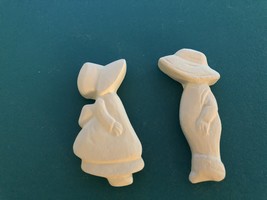 P1 - Amish Boy &amp; Girl Magnet Ceramic Bisque Ready-to-Paint, You Paint - £1.19 GBP