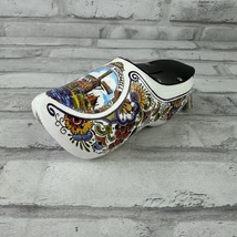 Holland Windmill Wooden Shoe Clog Piggy Bank W/Lock &amp; Key White - $311.90 MXN