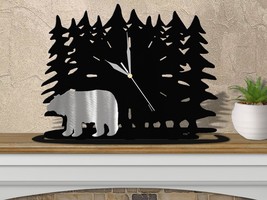 16.5in W Lodge Theme Forest Shelf or Mantel Clock - Lone Bear - £84.32 GBP