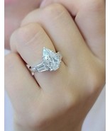 2Ct Pear Cut Lab Created Diamond Wedding Engagement Ring 14K White Gold ... - $206.28 CAD
