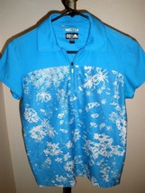 Womens ADIDAS CLIMACOOL CAPPED SLEEVE GOLF POLO SZ SMALL FLORAL FRONT PL... - $21.77