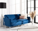 Safavieh Home Chelsea Modern Navy and Chrome Foldable Futon Sofa Bed - $704.99
