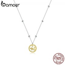 bamoer Sterling Silver 925Lucky Zodiac Plated platinum Pendant Necklace for Wome - £22.22 GBP