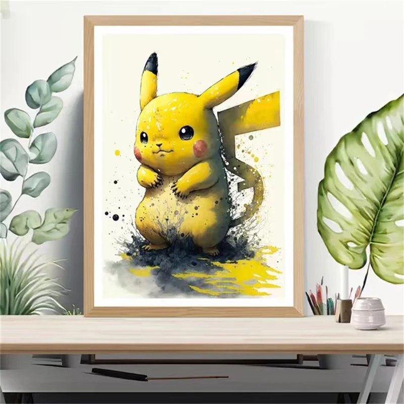 Japanese Anime Peripheral Pokemon Poster Decor Pikachu Charizard Wall Art - £7.66 GBP+